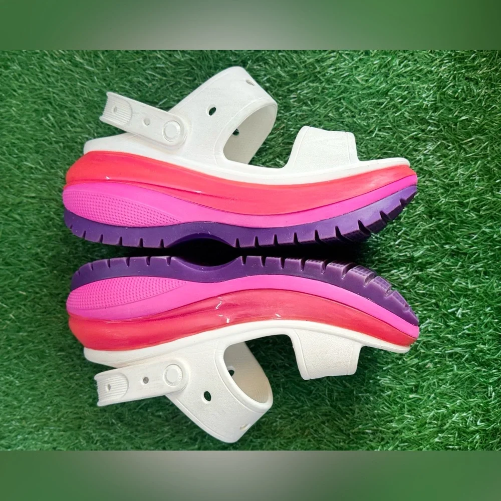 CROCS Purple and Pink Platform Sandals Size M-8 W-10